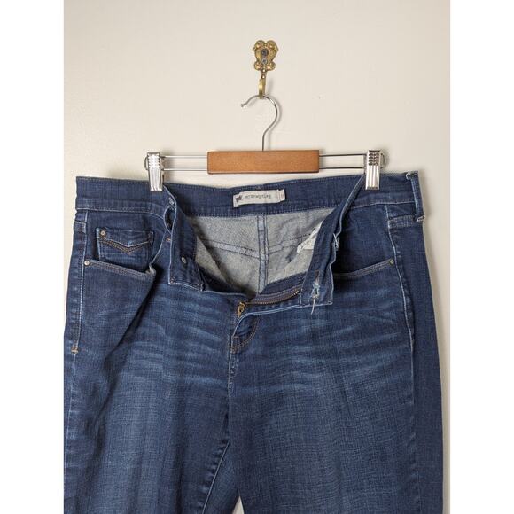 LEVI'S 505 Women's Straight Leg Dark Blue Jeans Size 14M Stretch - Picture 7 of 15